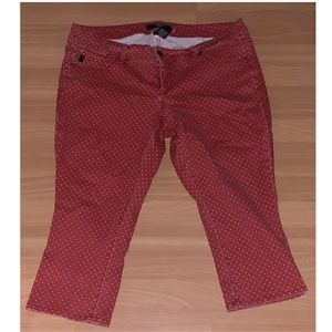 red and white polka dot capris